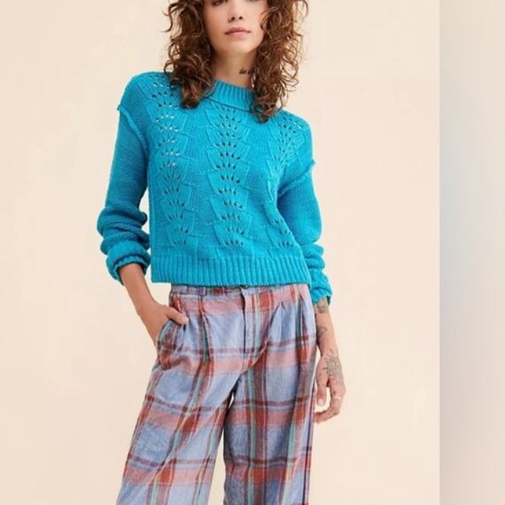 FREE PEOPLE NWT Bell Song Boho Pullover Mid-weight Chunky Knit size XS